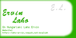 ervin laho business card